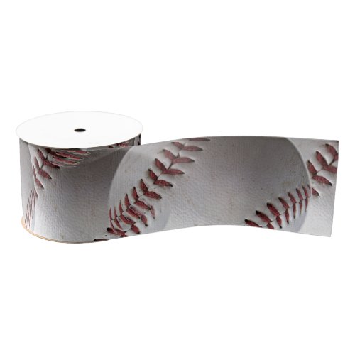 Baseball Stitches Red Grosgrain Ribbon