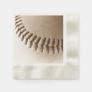 Baseball Stitches Rustic Napkins