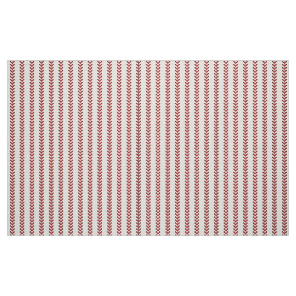 Baseball Stitches Vertical Stripes Pattern Art Fabric | Zazzle.com