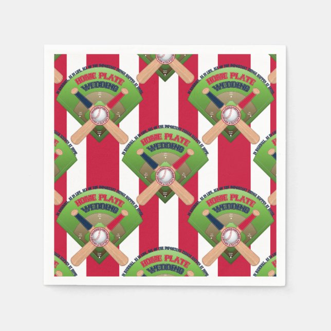 Baseball Stitches, We Got Married 1-PAPER NAPKINS (Front)