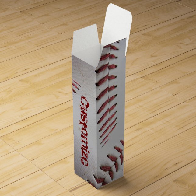 Baseball Stitches Wine Gift Box (Opened)