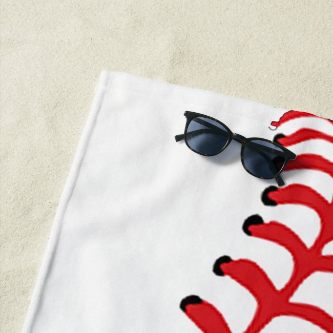 Baseball Stitching Design Beach Towel