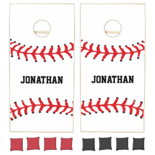 Baseball Stitching Design Cornhole Set
