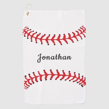 Baseball Stitching Design Golf Towel by SjasisSportsSpace at Zazzle