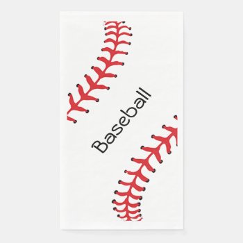 Baseball Stitching Design Guest Towel Napkin by SjasisSportsSpace at Zazzle