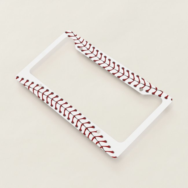 Baseball Stitching Design License Plate Frame