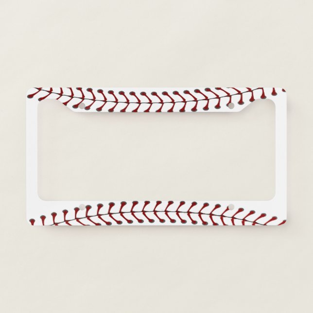 Baseball Stitching Design License Plate Frame (Front)