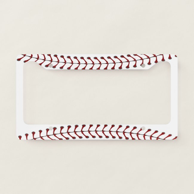 Baseball Stitching Design License Plate Frame