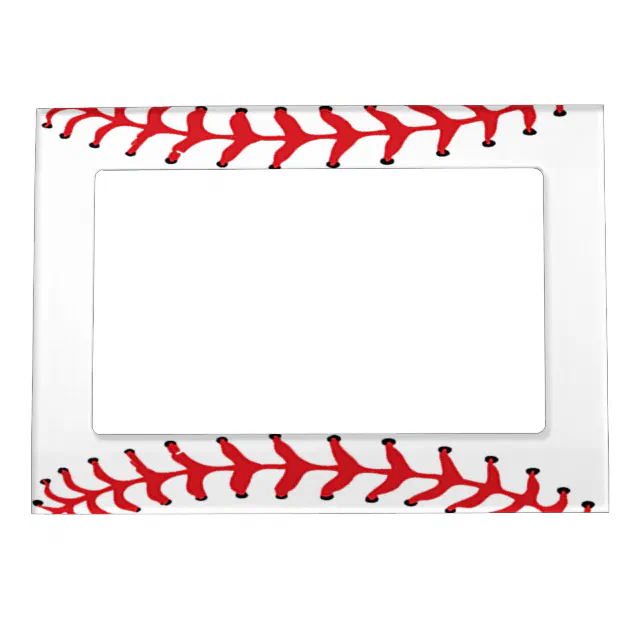 Baseball Stitching Design Magnetic Frame | Zazzle