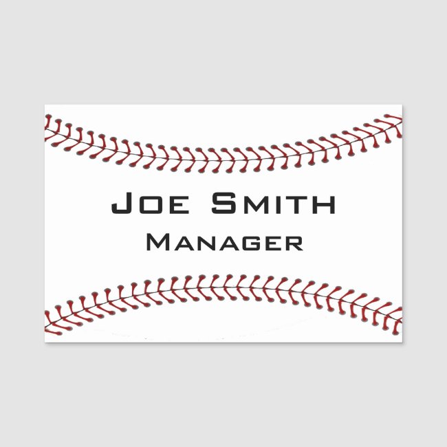 Baseball Stitching Design Name Tag