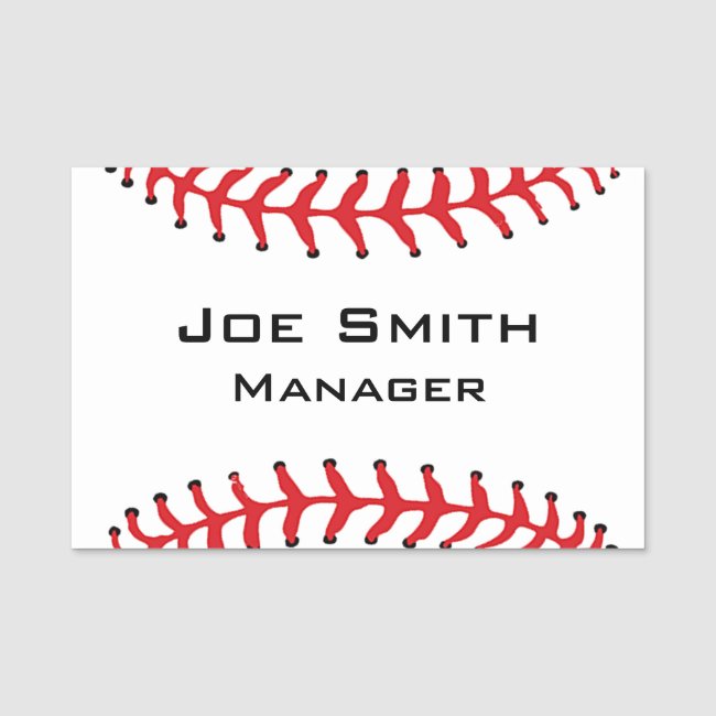Baseball Stitching Design Name Tag