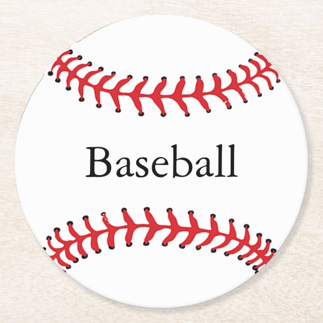 Baseball Stitching Design Paper Coaster
