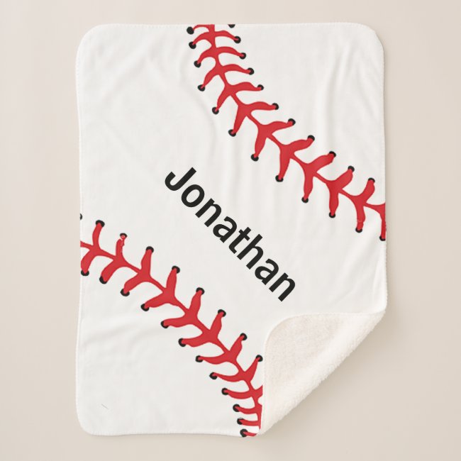 Baseball Stitching Design Sherpa Blanket