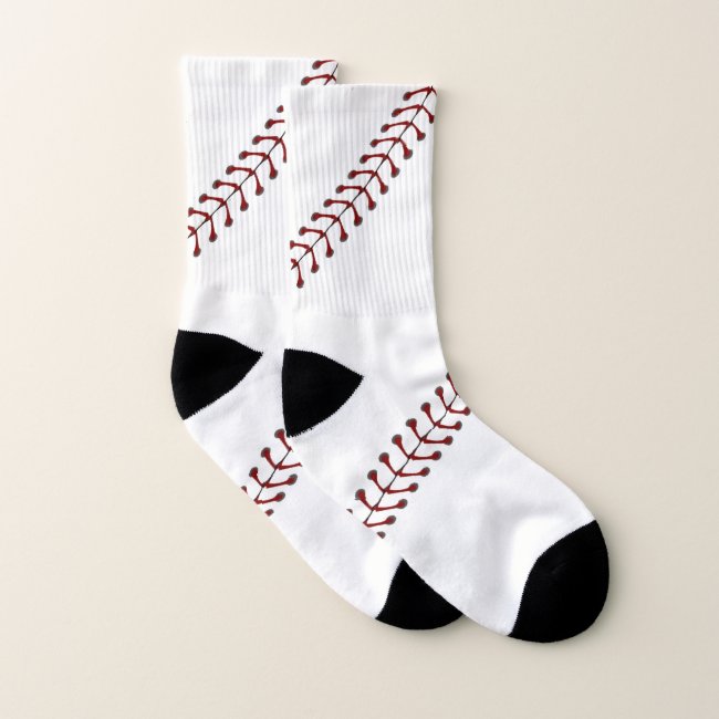Baseball Stitching Design Socks