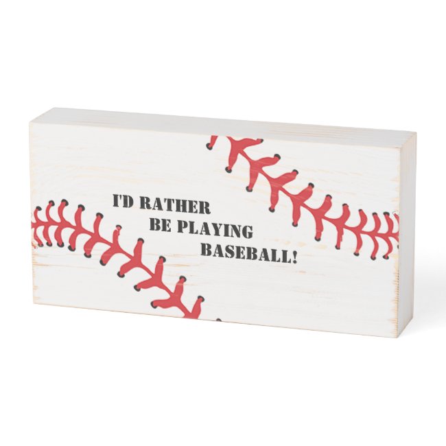 Baseball Stitching Design Wood Box Sign