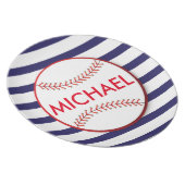 Baseball Stripes - Personalized Melamine Plate (Right Side)