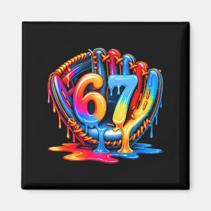 Baseball Stuff Six Seven 67 Ice Cream Drip 6 7 Bas Magnet