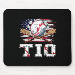 Baseball T-ball Tio American Flag Proud Ball Tio Mouse Pad