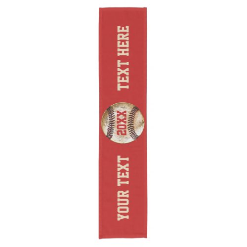 Baseball Table Decorations with Your TEXT and COLO Short Table Runner