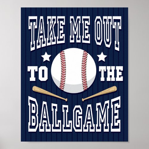 Baseball TAKE ME OUT TO THE BALLGAME Sign Print
