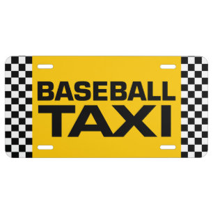 Baseball Taxi License Plate