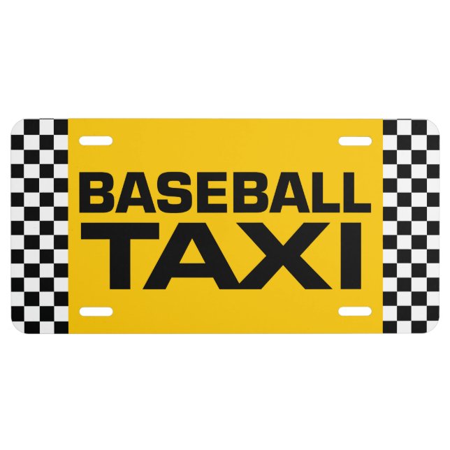 Baseball Taxi License Plate (Front)