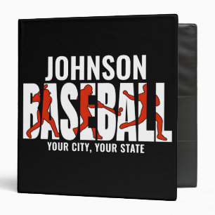 Baseball Team ADD NAME Champion Game Player 3 Ring Binder
