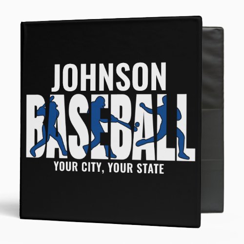 Baseball Team ADD NAME Champion Game Player 3 Ring Binder