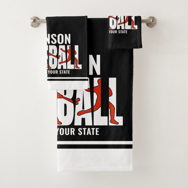 Baseball Team ADD NAME Champion Game Player Bath Towel Set (Insitu)
