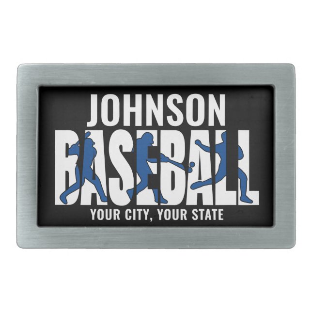 Baseball Team ADD NAME Champion Game Player Belt Buckle (Front)