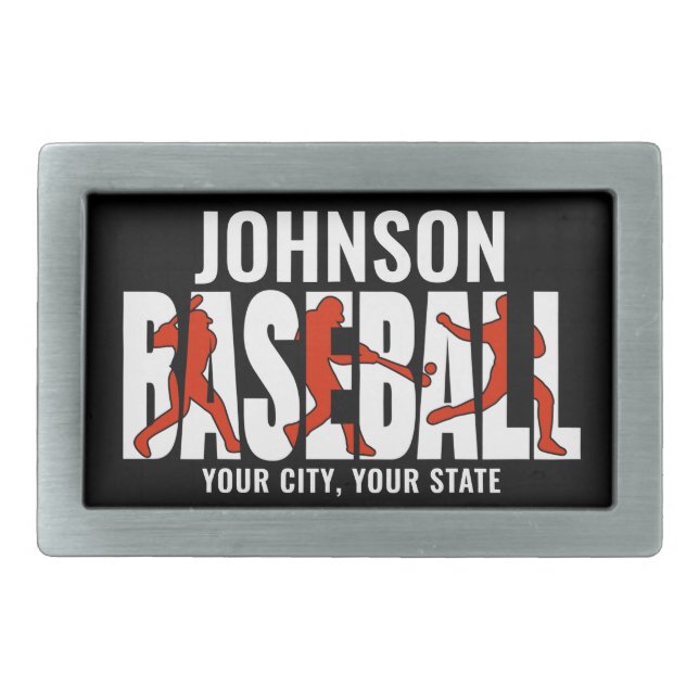 Baseball Team ADD NAME Champion Game Player Belt Buckle (Front)