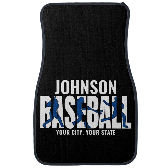 Baseball Team ADD NAME Champion Game Player Car Floor Mat (Front)
