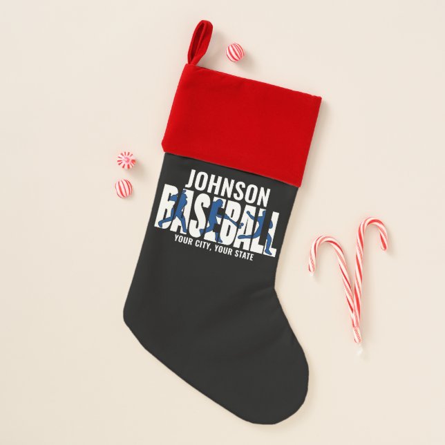 Baseball Team ADD NAME Champion Game Player Christmas Stocking (Front)