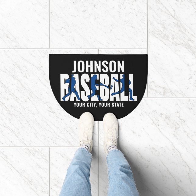 Baseball Team ADD NAME Champion Game Player Doormat (Indoor)