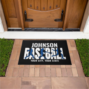 Baseball Team ADD NAME Champion Game Player Doormat