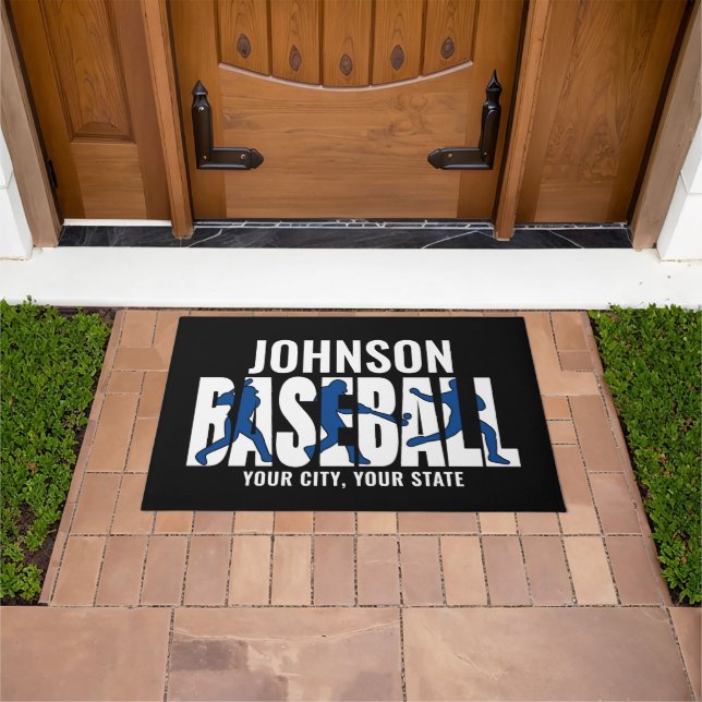 Baseball Team ADD NAME Champion Game Player Doormat (Outdoor)