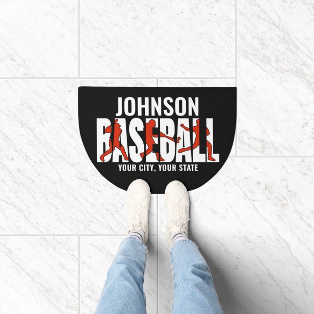 Baseball Team ADD NAME Champion Game Player Doormat (Indoor)