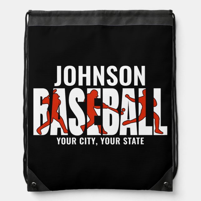Baseball Team ADD NAME Champion Game Player Drawstring Bag (Front)