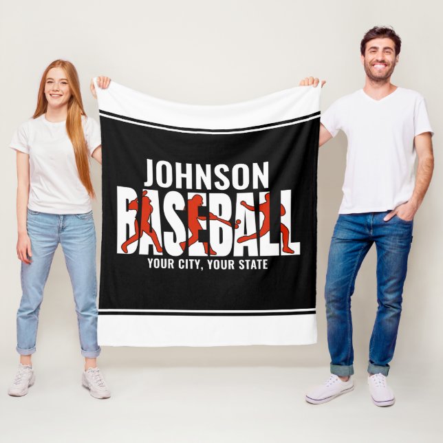 Baseball Team ADD NAME Champion Game Player Fleece Blanket (In Situ)