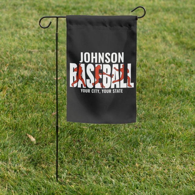 Baseball Team ADD NAME Champion Game Player Garden Flag (In SItu)