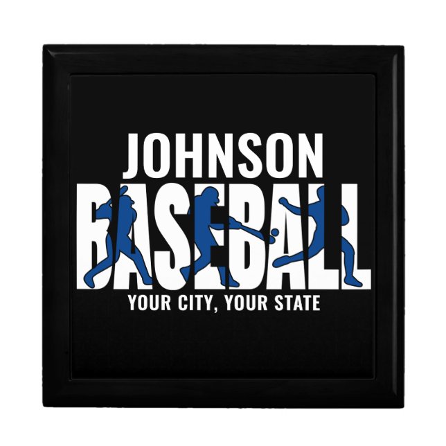 Baseball Team ADD NAME Champion Game Player Gift Box (Front)