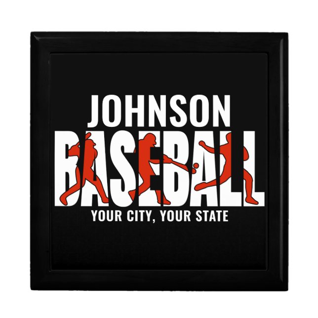 Baseball Team ADD NAME Champion Game Player Gift Box (Front)