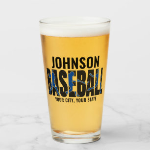 Baseball Team ADD NAME Champion Game Player Glass