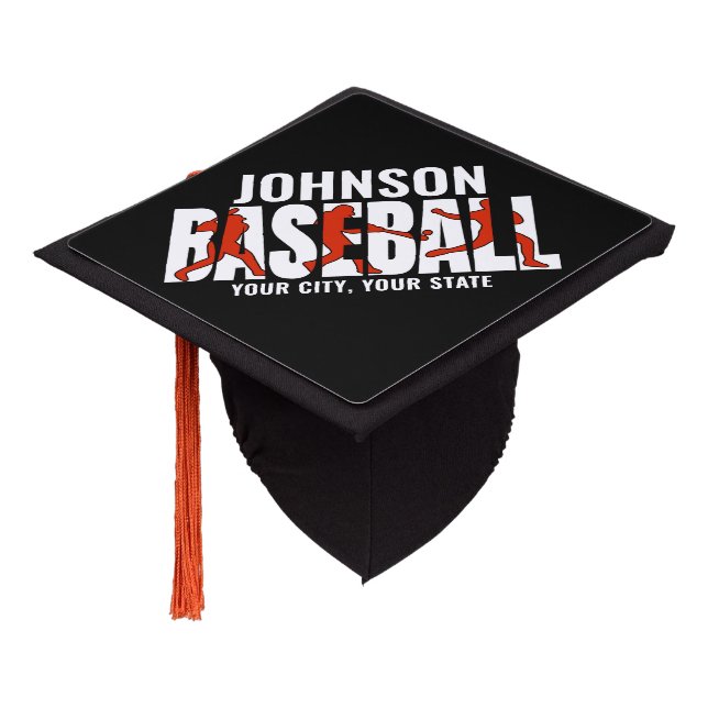 Baseball Team ADD NAME Champion Game Player Graduation Cap Topper (Angled)