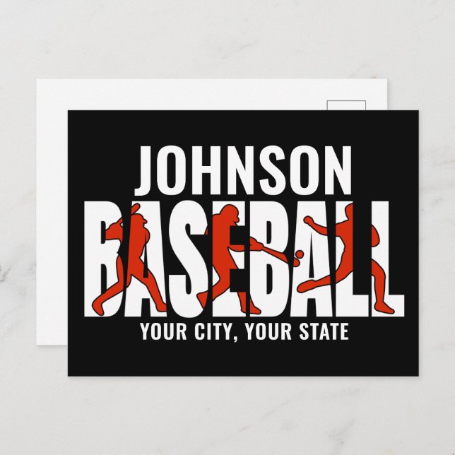 Baseball Team ADD NAME Champion Game Player Postcard (Front/Back)