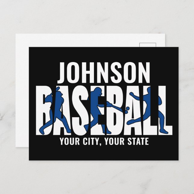 Baseball Team ADD NAME Champion Game Player Postcard (Front/Back)