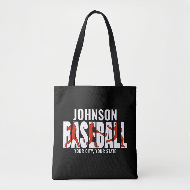 Baseball Team ADD NAME Champion Game Player Tote Bag (Front)