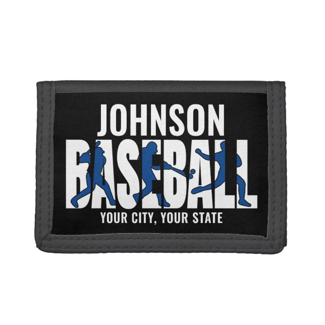 Baseball Team ADD NAME Champion Game Player Trifold Wallet (Front)