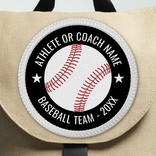 Baseball Team - Athlete Name and Year - Black Patch (Custom Team Sport Patch)
