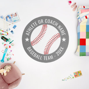 Baseball Team - Athlete Name and Year - gray Outdoor Rug